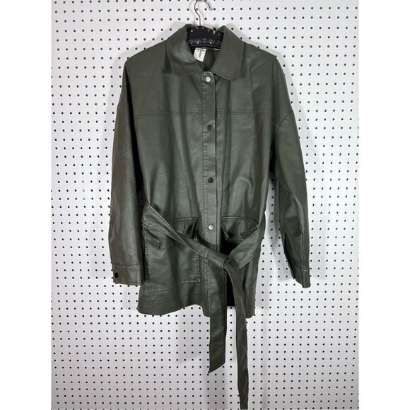 ASOS Collusion faux leather belted jacket size 4 - Picture 1 of 6
